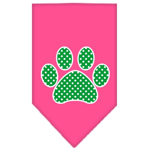 “Green Swiss Dot Paw” Cotton Pet Bandana from As You Wish Apparel – Dog Fashion Bandana