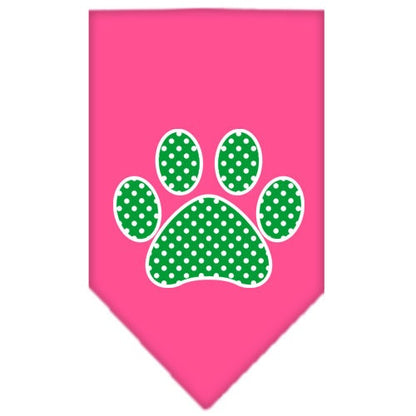 “Green Swiss Dot Paw” Cotton Pet Bandana from As You Wish Apparel – Dog Fashion Bandana