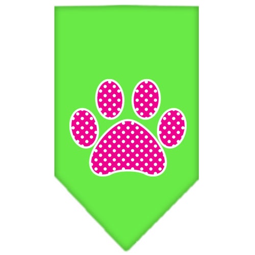 “Pink Swiss Dot Paw” Cotton Pet Bandana from As You Wish Apparel – Dog Fashion Bandana