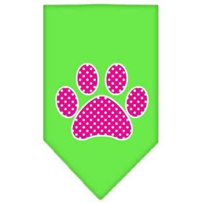 “Pink Swiss Dot Paw” Cotton Pet Bandana from As You Wish Apparel – Dog Fashion Bandana