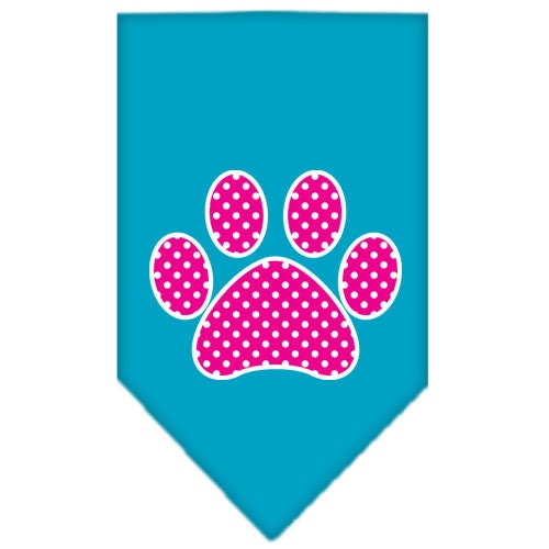 “Pink Swiss Dot Paw” Cotton Pet Bandana from As You Wish Apparel – Dog Fashion Bandana