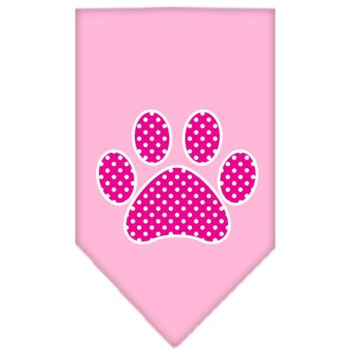 “Pink Swiss Dot Paw” Cotton Pet Bandana from As You Wish Apparel – Dog Fashion Bandana