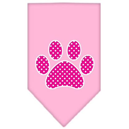 “Pink Swiss Dot Paw” Cotton Pet Bandana from As You Wish Apparel – Dog Fashion Bandana