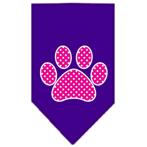 “Pink Swiss Dot Paw” Cotton Pet Bandana from As You Wish Apparel – Dog Fashion Bandana