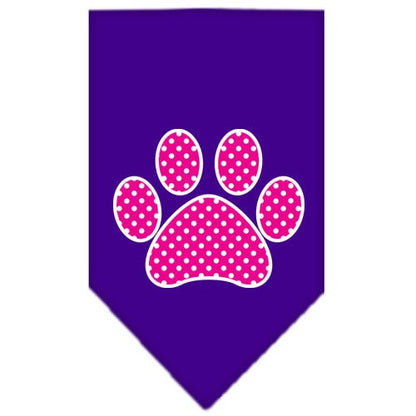 “Pink Swiss Dot Paw” Cotton Pet Bandana from As You Wish Apparel – Dog Fashion Bandana