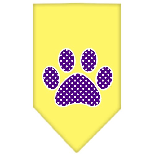 “Purple Swiss Dot Paw” Cotton Pet Bandana from As You Wish Apparel – Dog Fashion Bandana