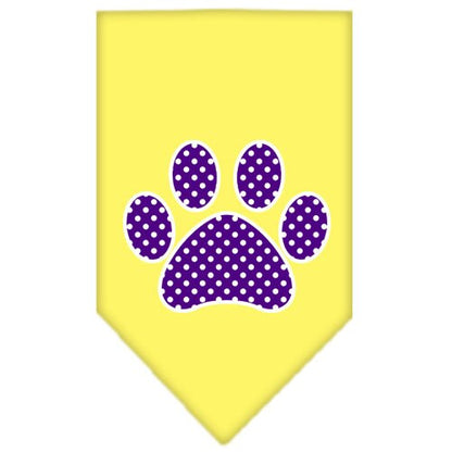 “Purple Swiss Dot Paw” Cotton Pet Bandana from As You Wish Apparel – Dog Fashion Bandana