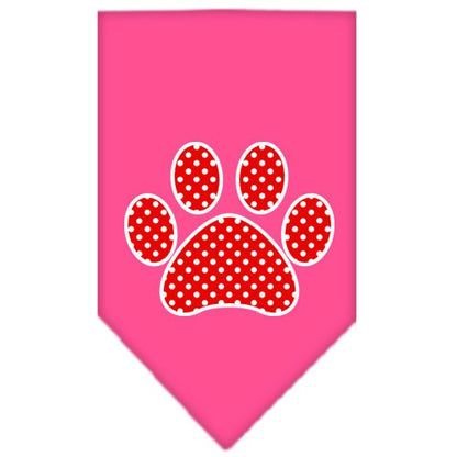“Red Swiss Dot Paw” Cotton Pet Bandana from As You Wish Apparel – Dog Fashion Bandana