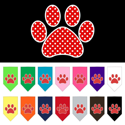 “Red Swiss Dot Paw” Cotton Pet Bandana from As You Wish Apparel – Dog Fashion Bandana