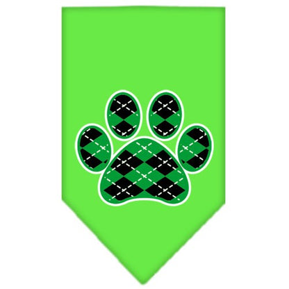 “Green Argyle Paw” Cotton Pet Bandana from As You Wish Apparel – Dog Fashion Bandana