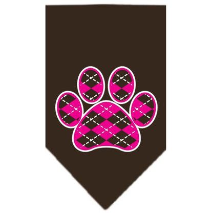 “Pink Argyle Paw” Cotton Pet Bandana from As You Wish Apparel – Dog Fashion Bandana