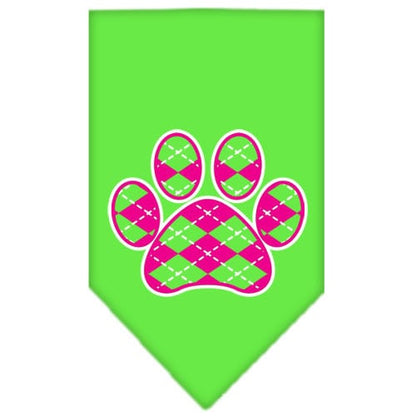 “Pink Argyle Paw” Cotton Pet Bandana from As You Wish Apparel – Dog Fashion Bandana