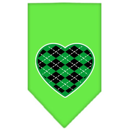 “Green Argyle Heart” Cotton Pet Bandana from As You Wish Apparel – Dog Fashion Bandana