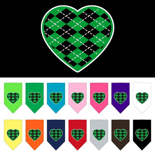 “Green Argyle Heart” Cotton Pet Bandana from As You Wish Apparel – Dog Fashion Bandana