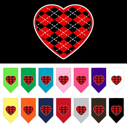 “Red Argyle Heart” Cotton Pet Bandana from As You Wish Apparel – Dog Fashion Bandana