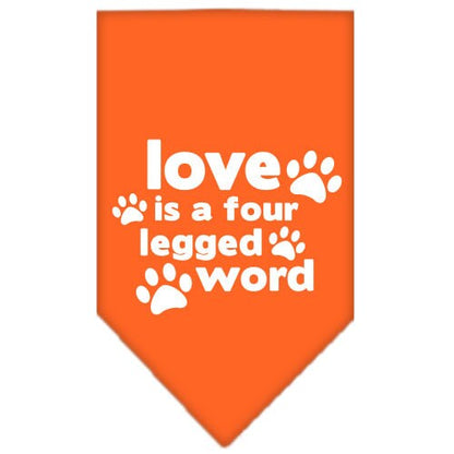 “Love Is A Four Legged Word” Cotton Pet Bandana from As You Wish Apparel – Dog Love Bandana
