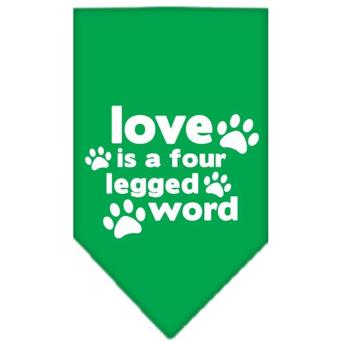 “Love Is A Four Legged Word” Cotton Pet Bandana from As You Wish Apparel – Dog Love Bandana