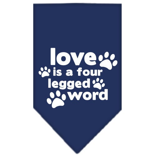 “Love Is A Four Legged Word” Cotton Pet Bandana from As You Wish Apparel – Dog Love Bandana