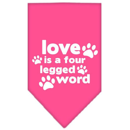 “Love Is A Four Legged Word” Cotton Pet Bandana from As You Wish Apparel – Dog Love Bandana