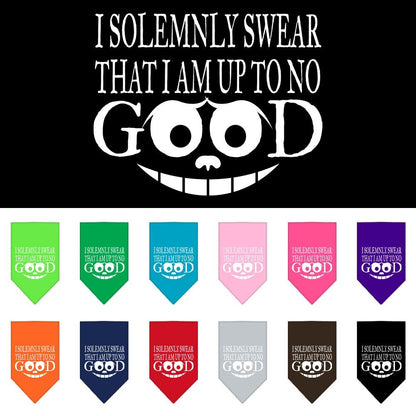 “I Solemnly Swear That I Am Up To No Good” Cotton Pet Bandana from As You Wish Apparel – Dog Humor Bandana
