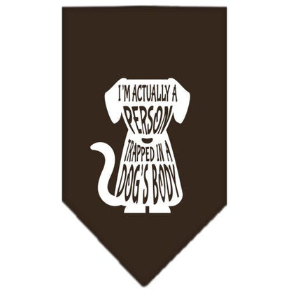 “Trapped In A Dog’s Body” Cotton Pet Bandana from As You Wish Apparel – Dog Humor Bandana