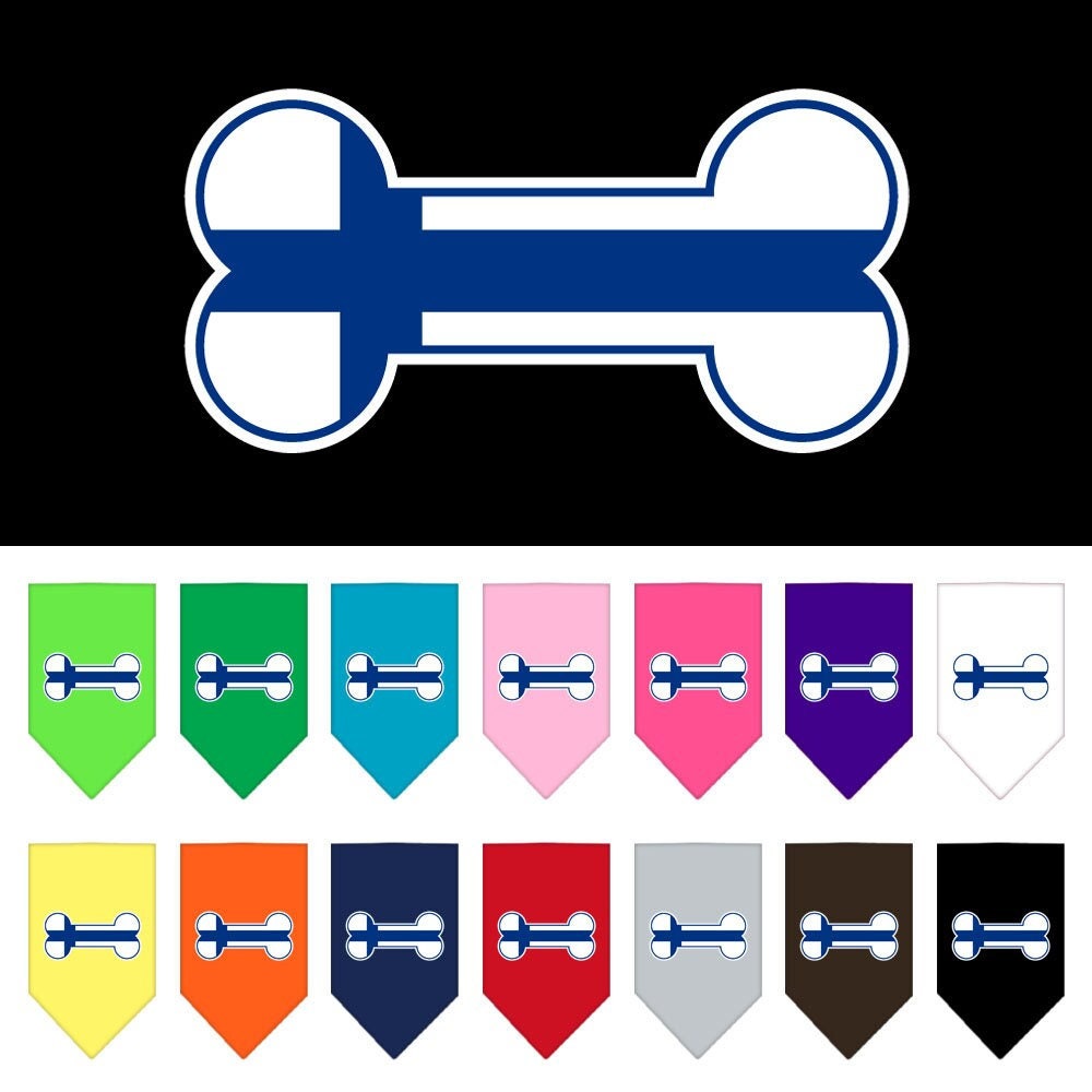 “Bone Flag Finland” Cotton Pet Bandana from As You Wish Apparel – Dog Fashion Bandana