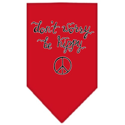 “Don’t Worry, Be Hippy” Cotton Pet Bandana from As You Wish Apparel – Dog Humor Bandana