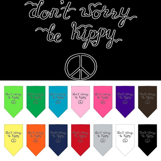 “Don’t Worry, Be Hippy” Cotton Pet Bandana from As You Wish Apparel – Dog Humor Bandana