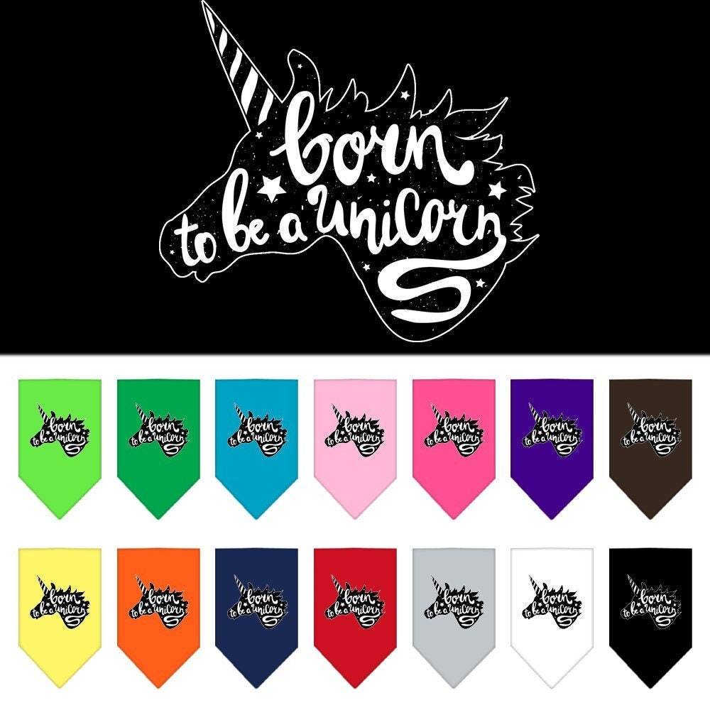 “Born To Be A Unicorn” Cotton Pet Bandana from As You Wish Apparel – Dog Fantasy Bandana