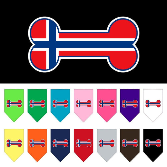 “Bone Shaped Norway Flag” Cotton Pet Bandana from As You Wish Apparel – Norway Pride Dog Bandana