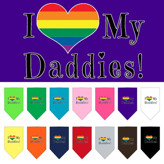 “I Heart My Daddies” Cotton Pet Bandana from As You Wish Apparel – Pride Dog Bandana