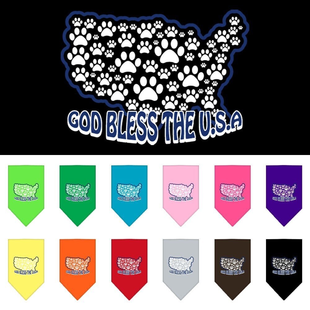 “God Bless The USA” Cotton Pet Bandana from As You Wish Apparel – Patriotic Dog Bandana