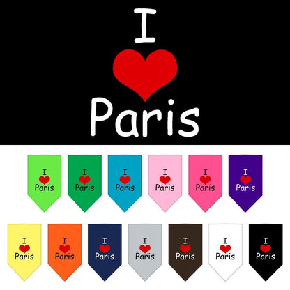 “I Love Paris” Cotton Pet Bandana from As You Wish Apparel – Dog Fashion Bandana
