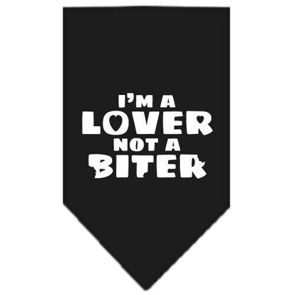 “I’m a Lover, Not A Biter” Cotton Pet Bandana from As You Wish Apparel – Dog Humor Bandana