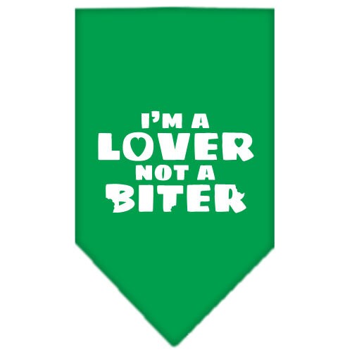 “I’m a Lover, Not A Biter” Cotton Pet Bandana from As You Wish Apparel – Dog Humor Bandana