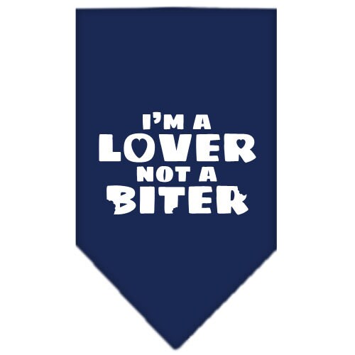 “I’m a Lover, Not A Biter” Cotton Pet Bandana from As You Wish Apparel – Dog Humor Bandana