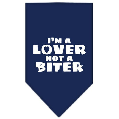 “I’m a Lover, Not A Biter” Cotton Pet Bandana from As You Wish Apparel – Dog Humor Bandana