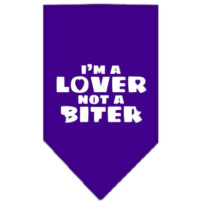 “I’m a Lover, Not A Biter” Cotton Pet Bandana from As You Wish Apparel – Dog Humor Bandana