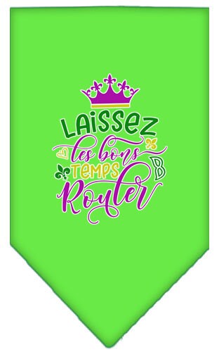 “Laissez Les Bons Temps Rouler” Cotton Pet Bandana from As You Wish Apparel – Mardi Gras Dog Bandana