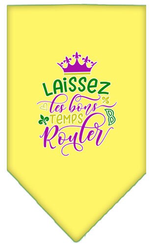 “Laissez Les Bons Temps Rouler” Cotton Pet Bandana from As You Wish Apparel – Mardi Gras Dog Bandana