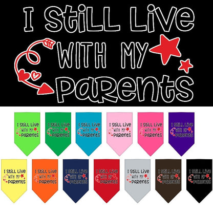 “I Still Live With My Parents” Cotton Pet Bandana from As You Wish Apparel – Dog Humor Bandana
