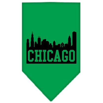 “Chicago Skyline” Cotton Pet Bandana from As You Wish Apparel – City Pride Dog Bandana