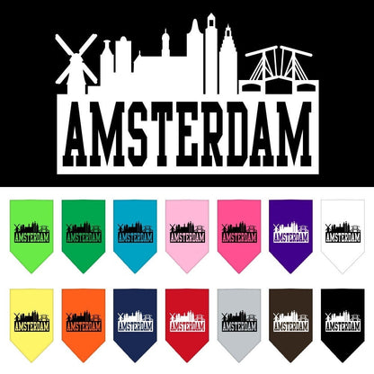 “Amsterdam Skyline” Cotton Pet Bandana from As You Wish Apparel – Dog Fashion Bandana