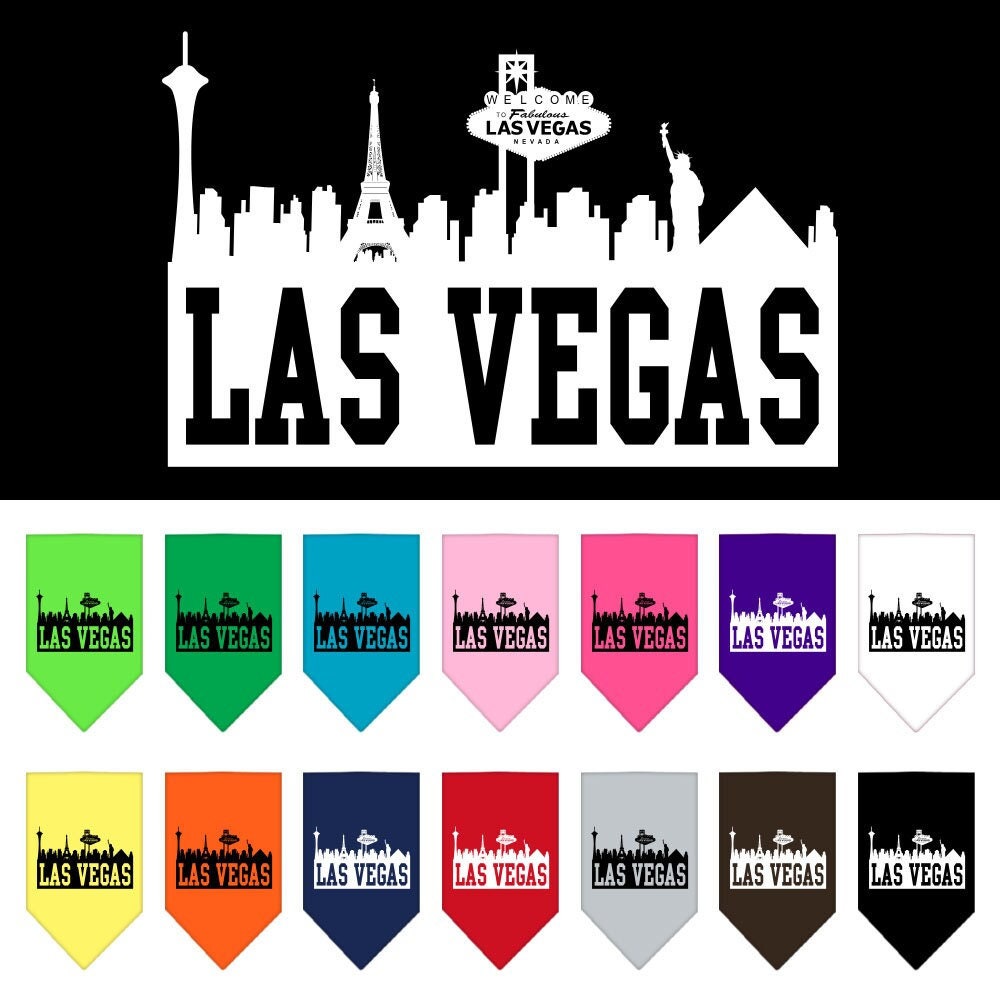 “Las Vegas Skyline” Cotton Pet Bandana from As You Wish Apparel – City Pride Dog Bandana