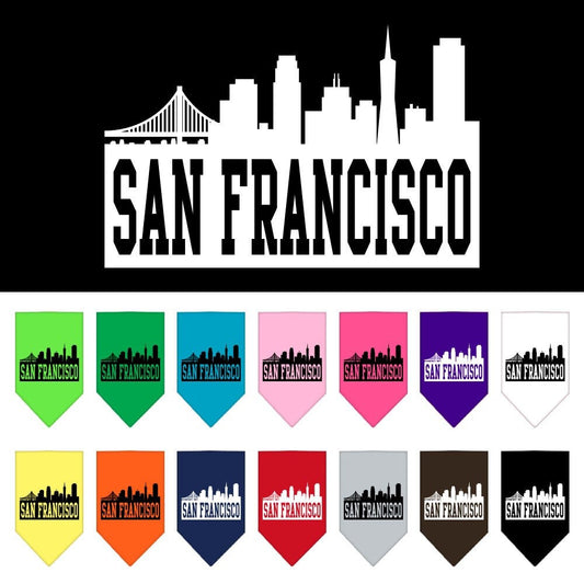 “San Francisco Skyline” Cotton Pet Bandana from As You Wish Apparel – City Pride Dog Bandana