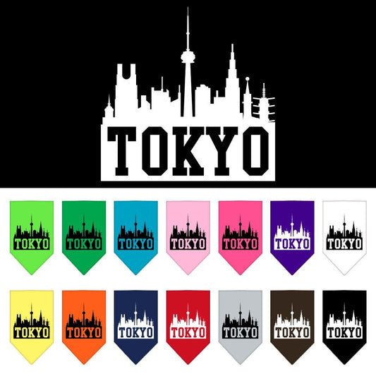 “Tokyo Skyline” Cotton Pet Bandana from As You Wish Apparel – City Pride Dog Bandana