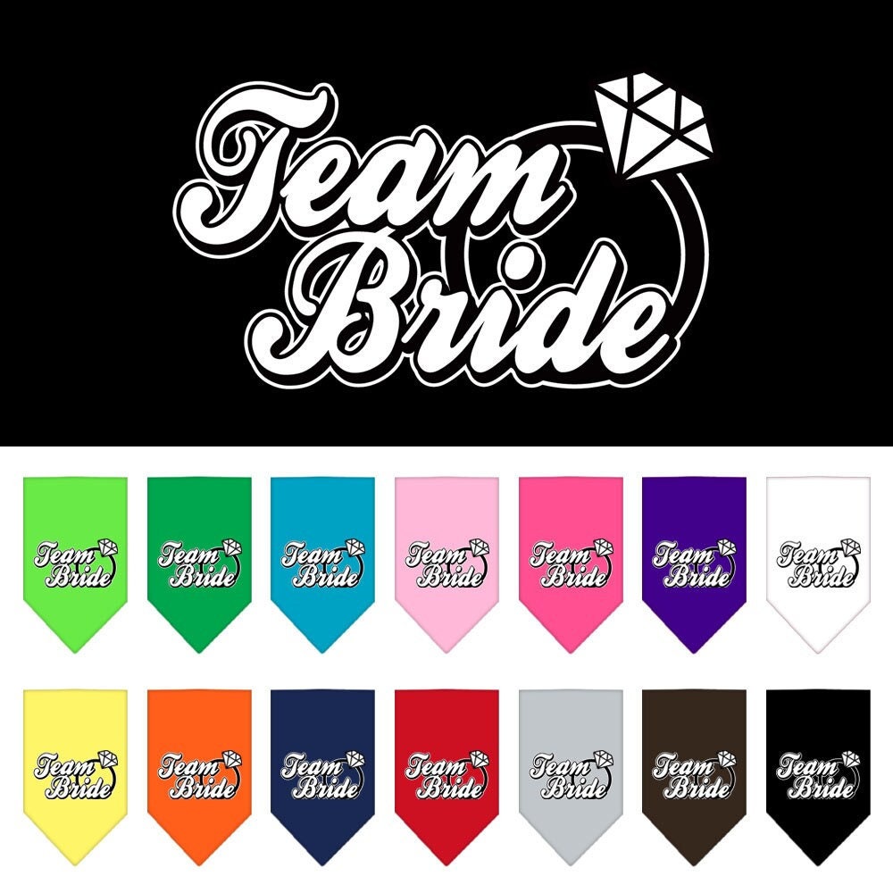 “Team Bride” Cotton Pet Bandana from As You Wish Apparel – Wedding & Party Dog Bandana