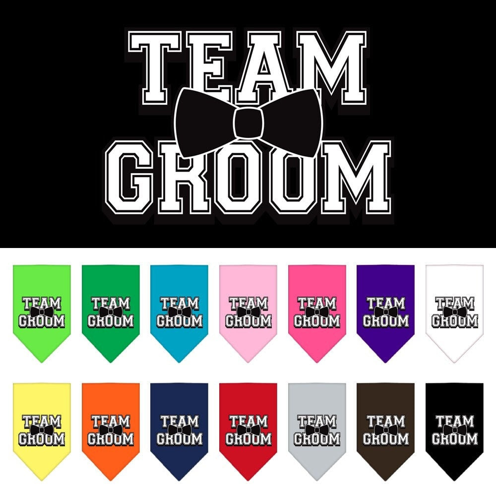 “Team Groom” Cotton Pet Bandana from As You Wish Apparel – Wedding & Party Dog Bandana