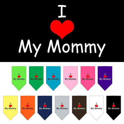 “I Love My Mommy” Cotton Pet Bandana from As You Wish Apparel – Dog Love Bandana