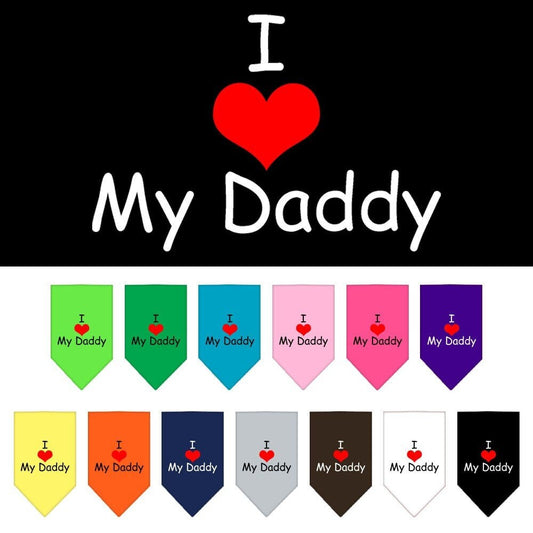 “I Love My Daddy” Cotton Pet Bandana from As You Wish Apparel – Dog Love Bandana